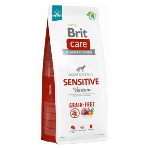 BRIT CARE DOG SENSITIVE VENISON sausā barība suņiem Brieža gaļa 12kg